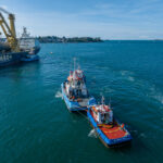 Two 22-metre, 320-tonne harbour tugs shipped from Vietnam to France.